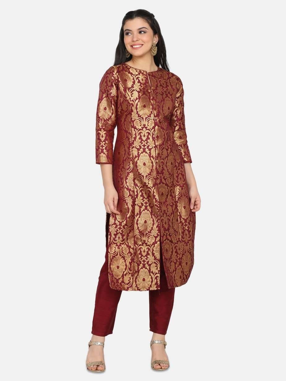 brocade silk kurtis